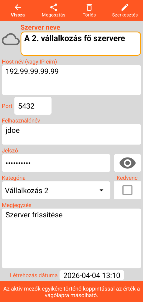 LocalSafeBox - Szerver megtekintése