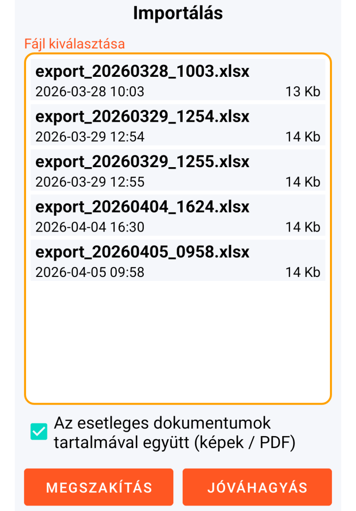 LocalSafeBox - Importálandó XLSX fájl kezelése