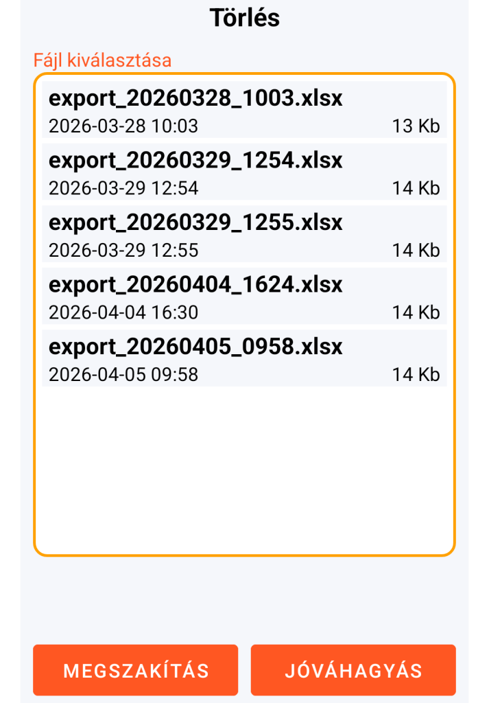 LocalSafeBox - Törlendő XLSX fájl kezelése