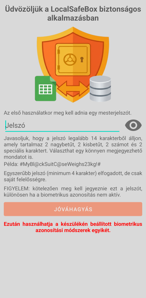 LocalSafeBox - Kezdeti hitelesítés