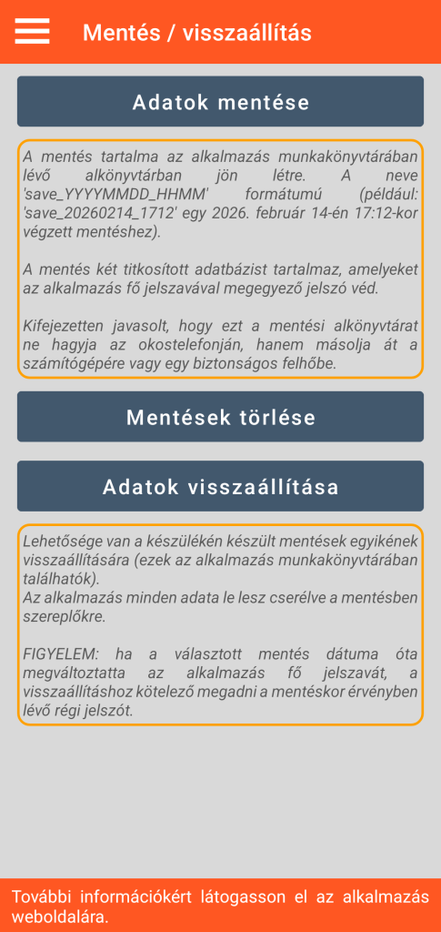 LocalSafeBox - Mentések és visszaállítások kezelése