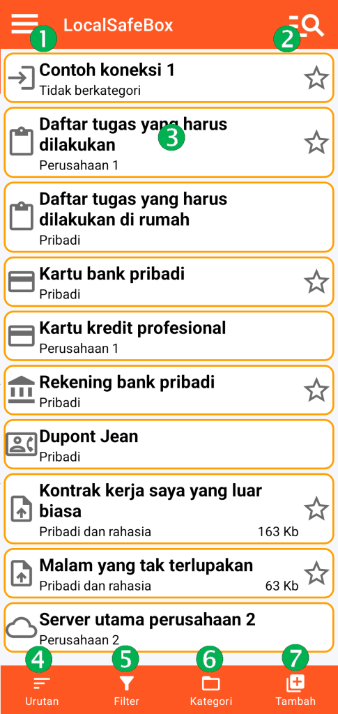 LocalSafeBox - Layar utama