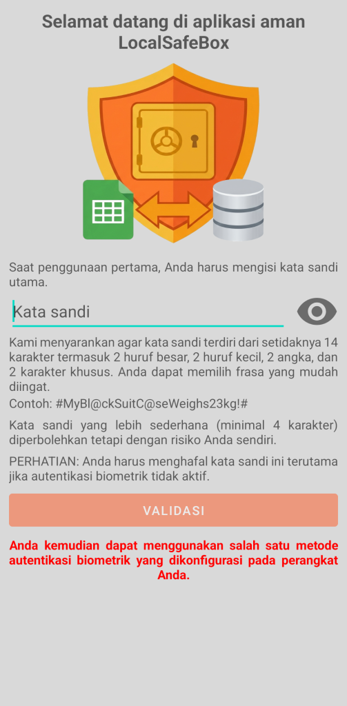LocalSafeBox - Autentikasi awal