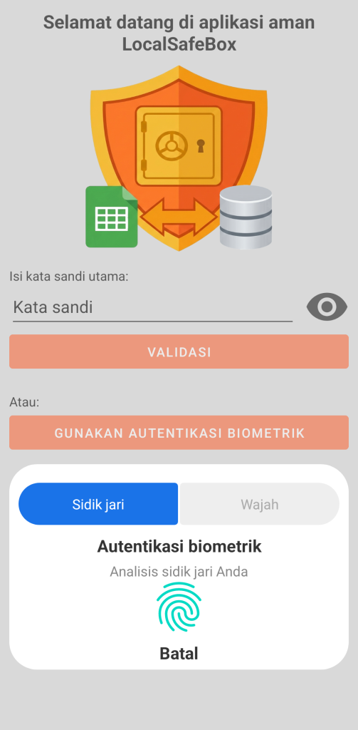 LocalSafeBox - Autentikasi biasa