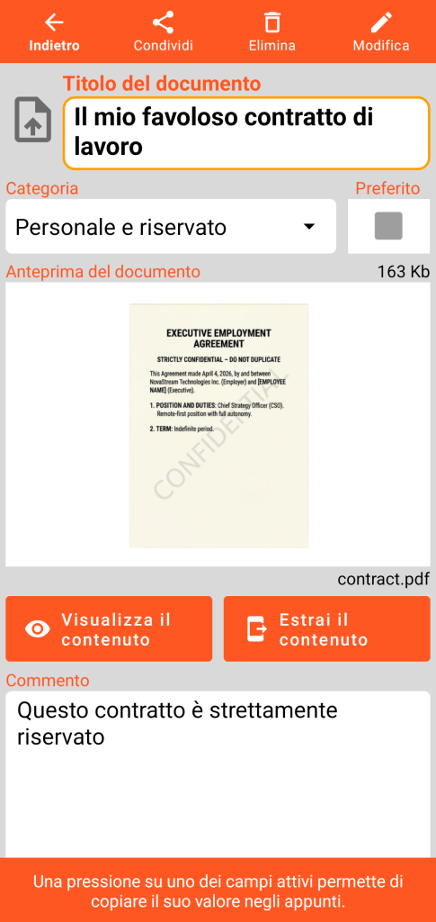 LocalSafeBox - Consultazione di un Document contenente un file PDF