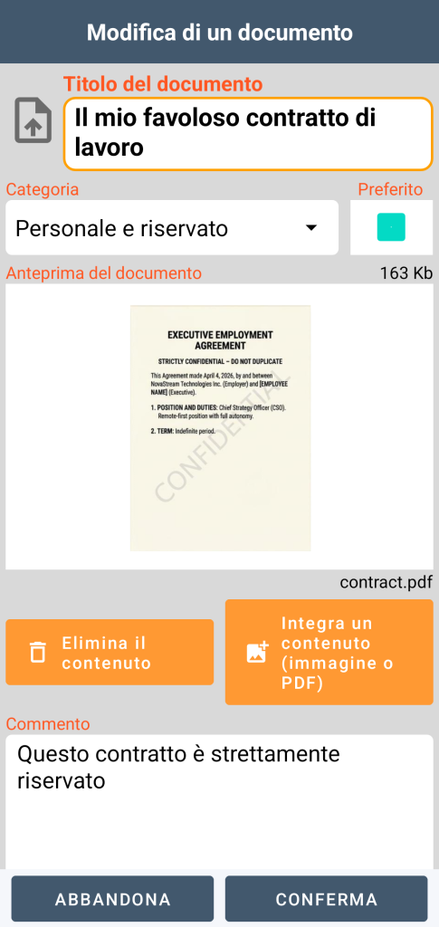 LocalSafeBox - Modifica di un Document contenente un file PDF