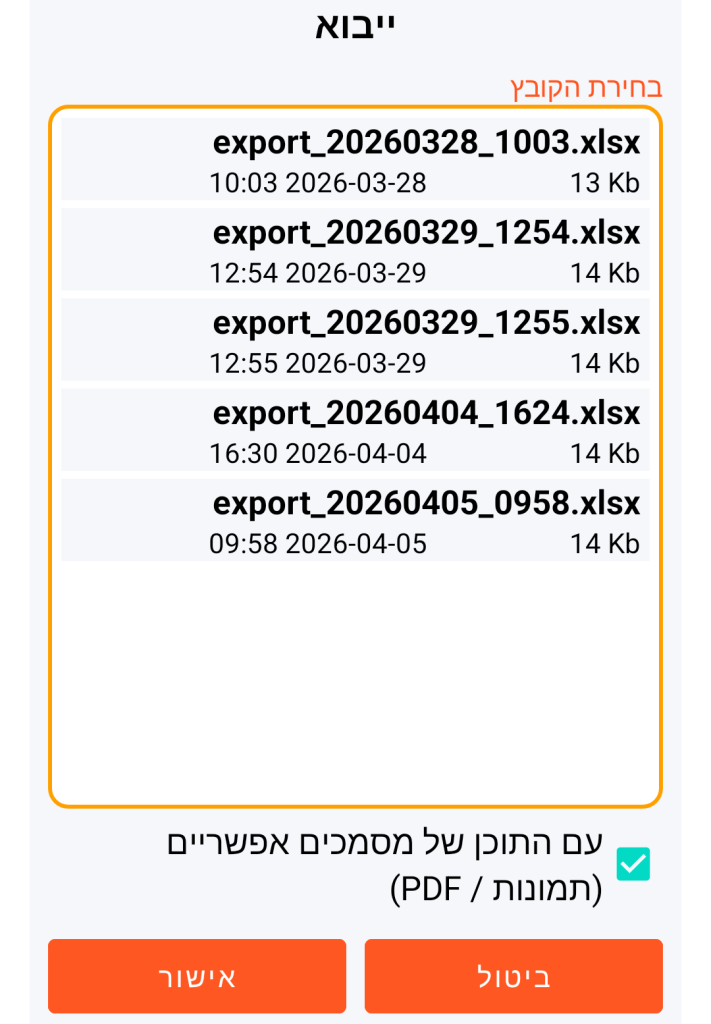 LocalSafeBox - ניהול קובץ XLSX לייבוא