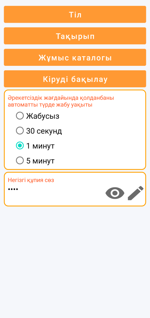 LocalSafeBox — Кіруді басқару