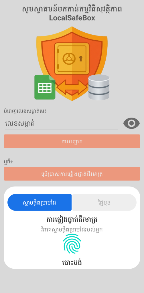 LocalSafeBox - ការផ្ទៀងផ្ទាត់ធម្មតា