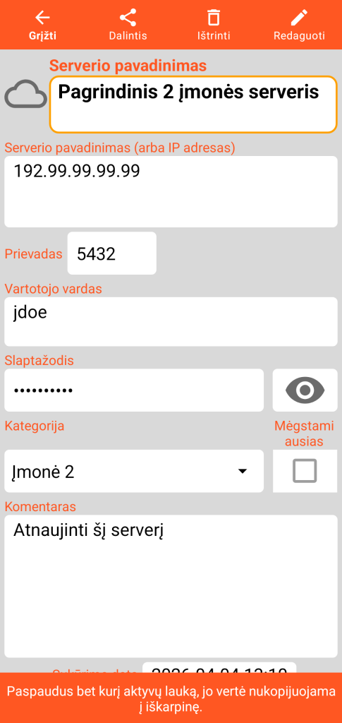 LocalSafeBox – serverio peržiūra