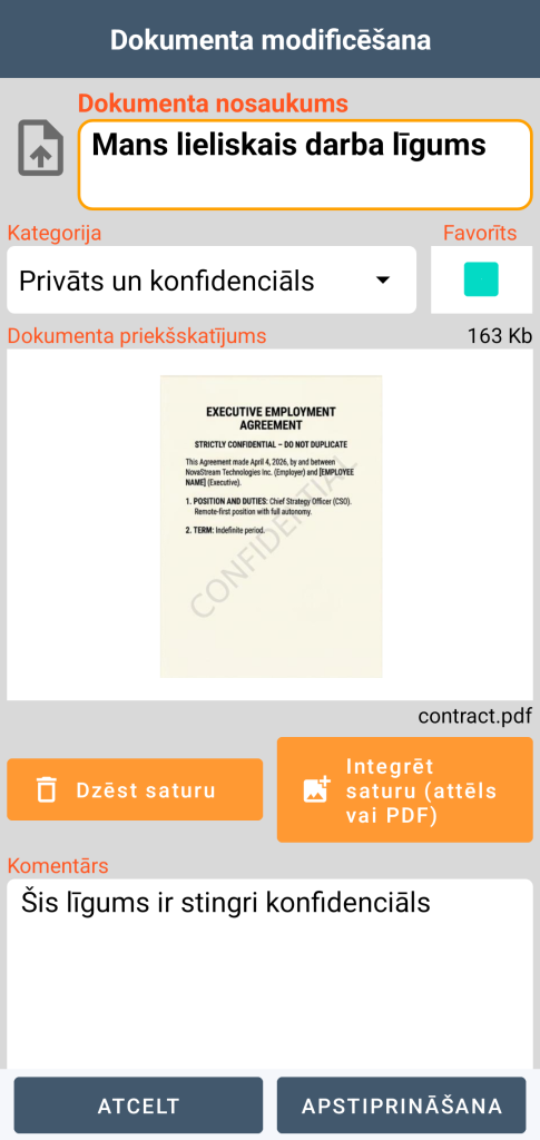 LocalSafeBox - Document, kas satur PDF failu, rediģēšana