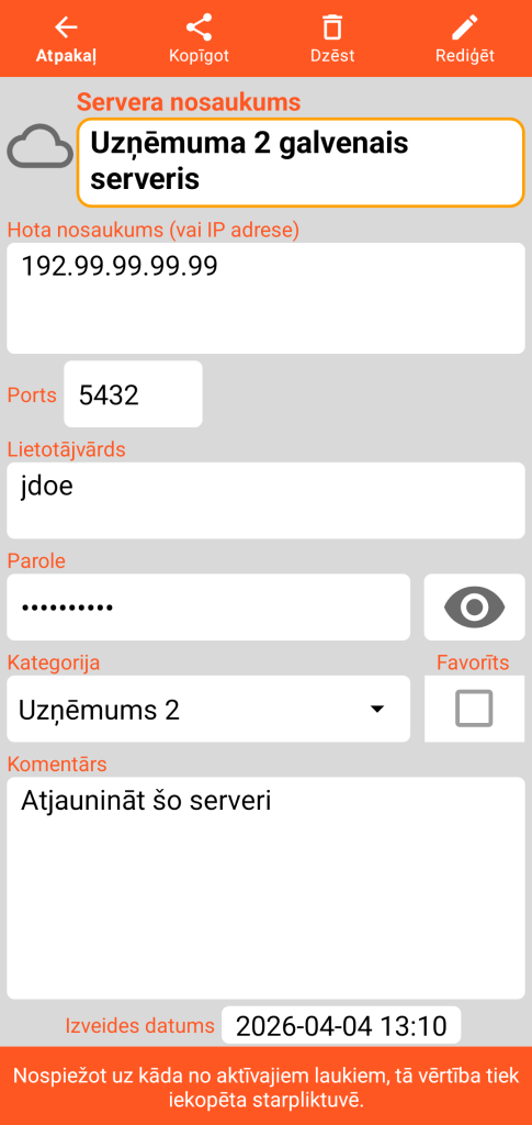 LocalSafeBox - Servera apskate