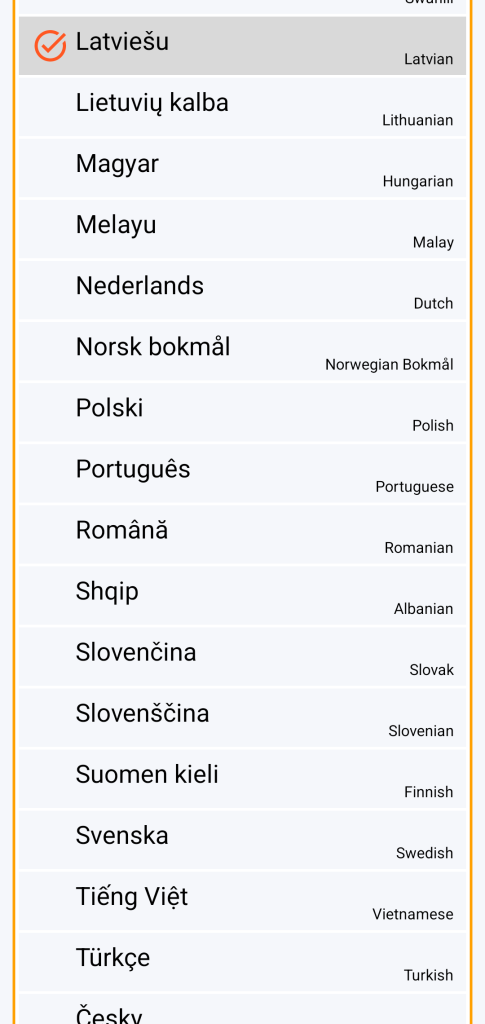 LocalSafeBox - Valodas izvēle
