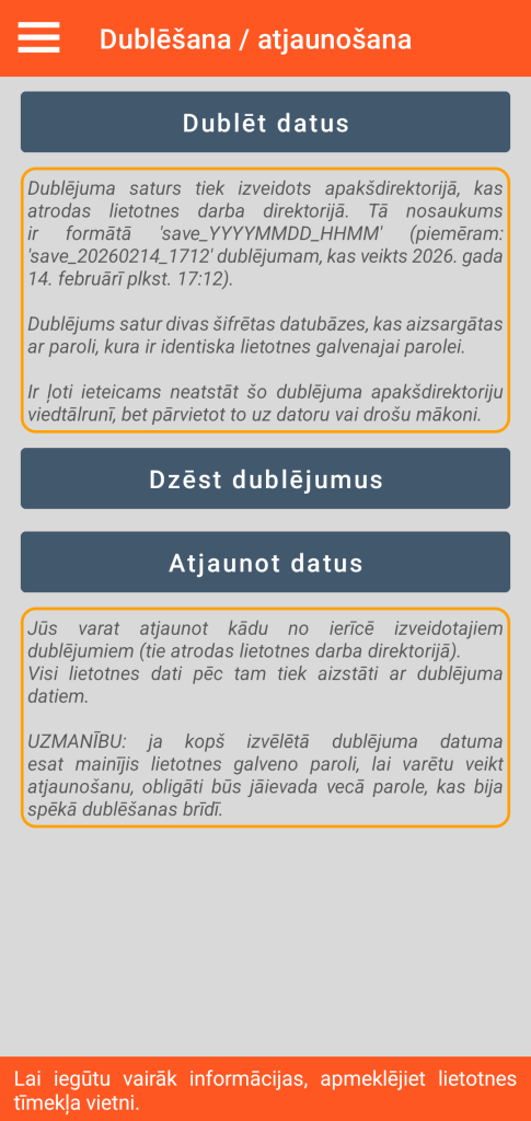 LocalSafeBox - Dublējumu un atjaunošanu pārvaldība