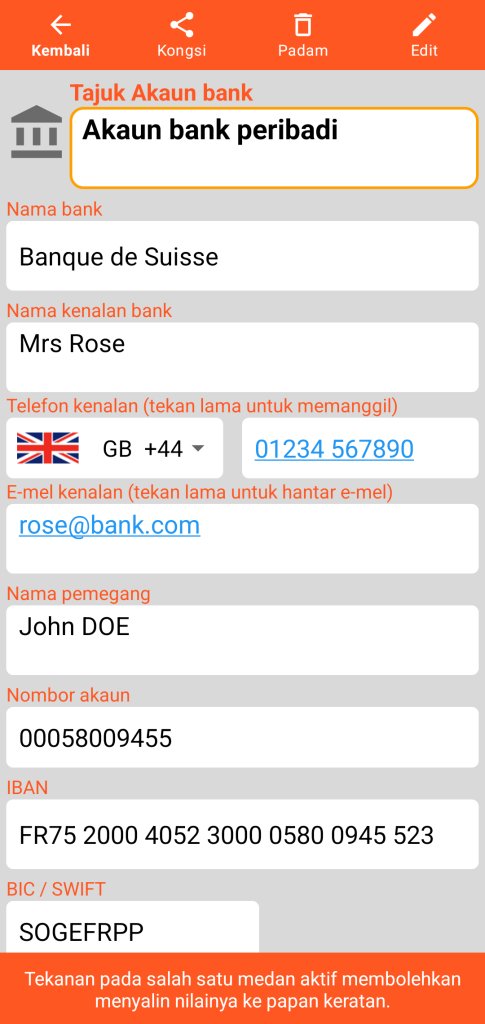 LocalSafeBox - Perundingan Akaun bank