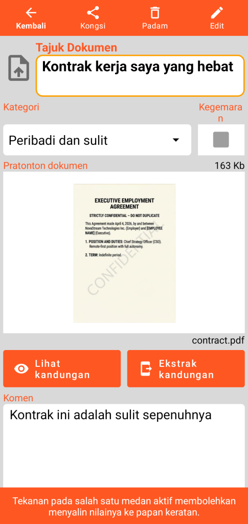 LocalSafeBox - Rujukan Document yang mengandungi fail PDF