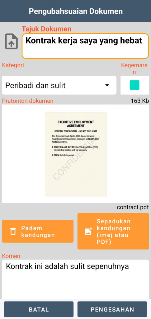 LocalSafeBox - Editan Document yang mengandungi fail PDF