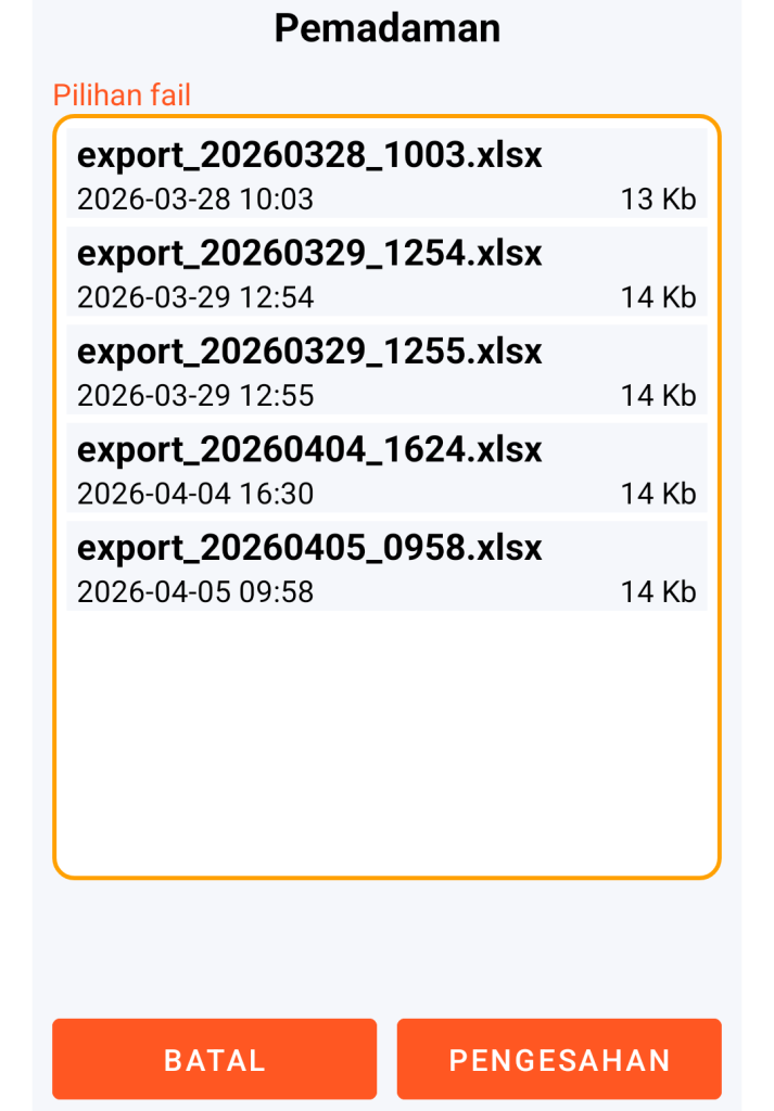 LocalSafeBox - Pengurusan fail XLSX untuk dipadam