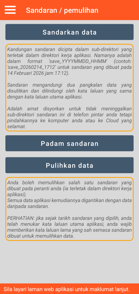 LocalSafeBox - Pengurusan sandaran dan pemulihan