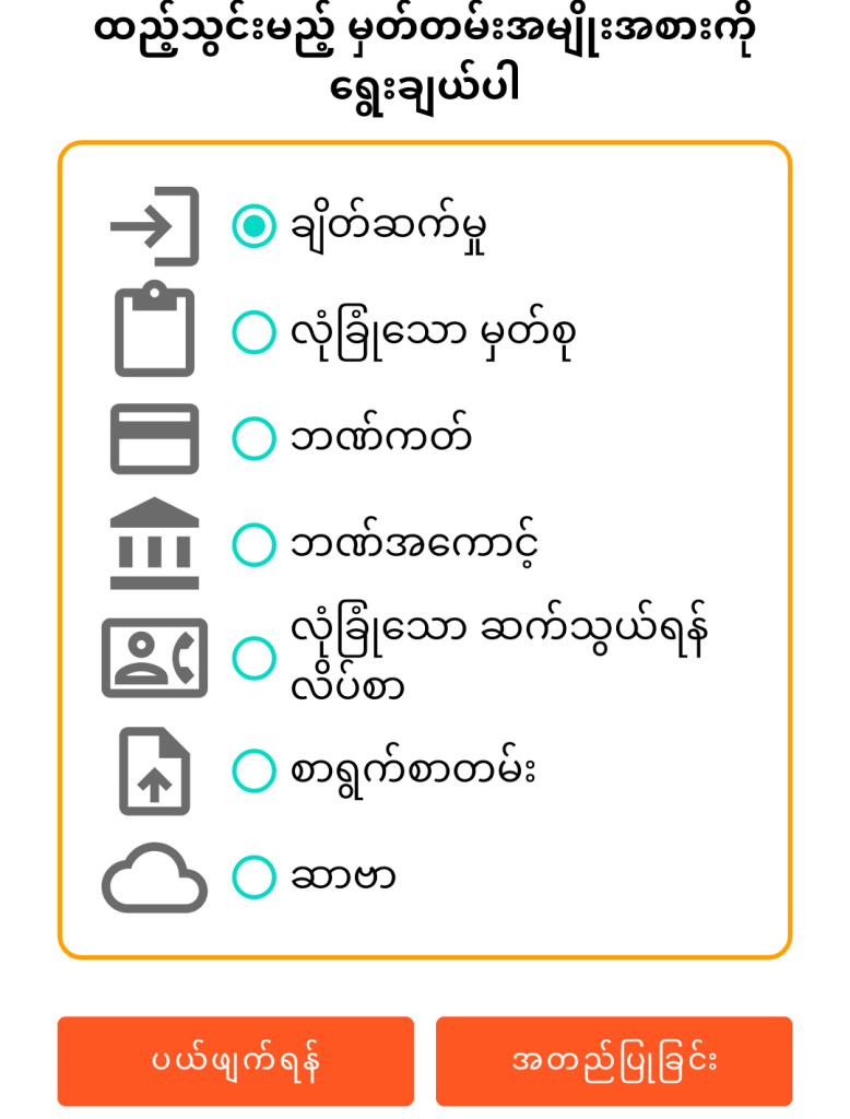 LocalSafeBox - မှတ်တမ်းအသစ် ပေါင်းထည့်ခြင်း