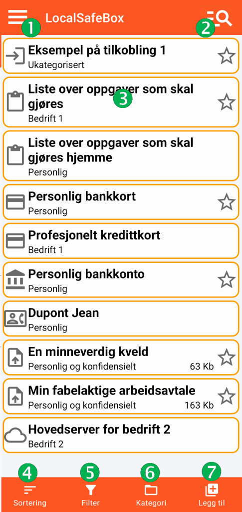 LocalSafeBox - Hovedskjerm