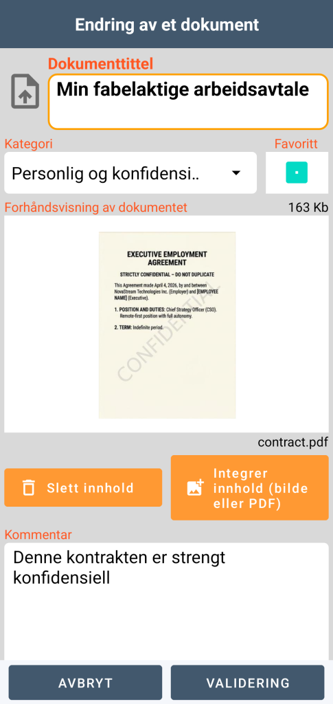 LocalSafeBox - Redigering av et Document som inneholder en PDF-fil