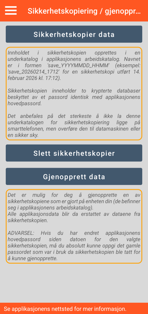 LocalSafeBox - Administrasjon av sikkerhetskopiering og gjenoppretting