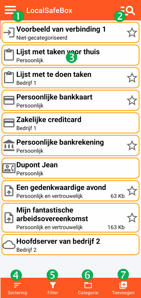 LocalSafeBox - Hoofdscherm