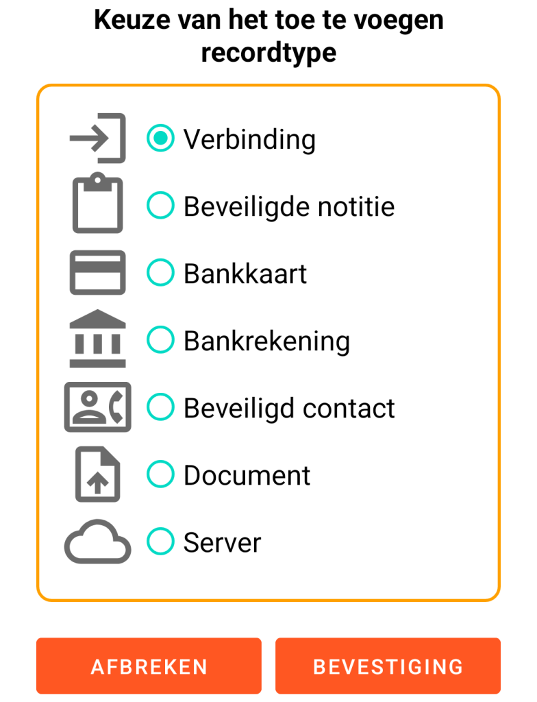LocalSafeBox - Een record toevoegen