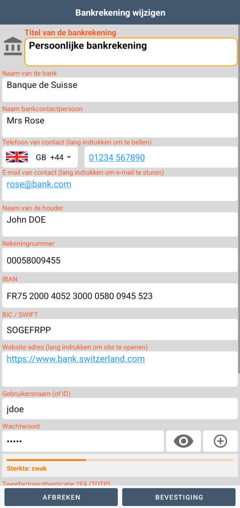 Bankrekening