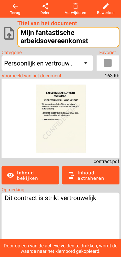LocalSafeBox - Raadpleging van een Document met een PDF-bestand