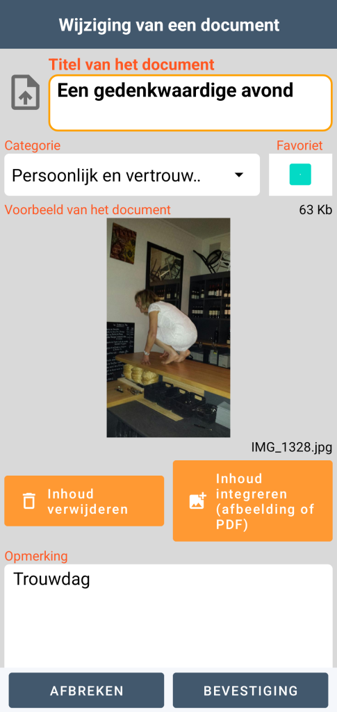 LocalSafeBox - Bewerken van een Document met een foto