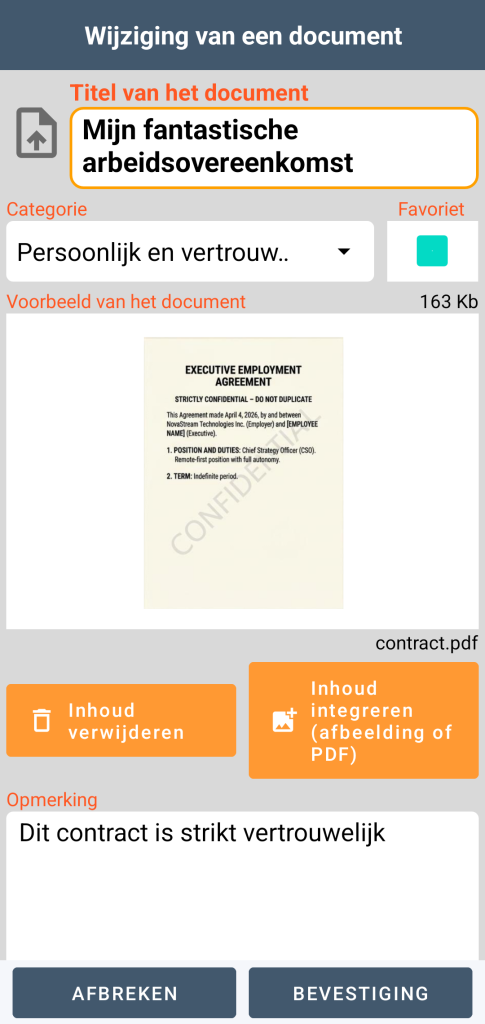 LocalSafeBox - Bewerken van een Document met een PDF-bestand