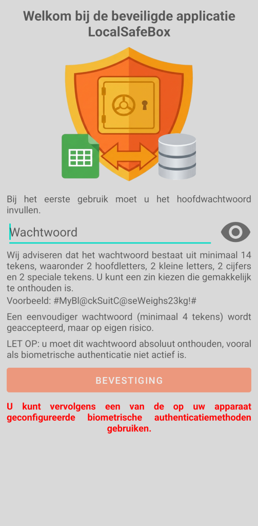 LocalSafeBox - Initiële authenticatie