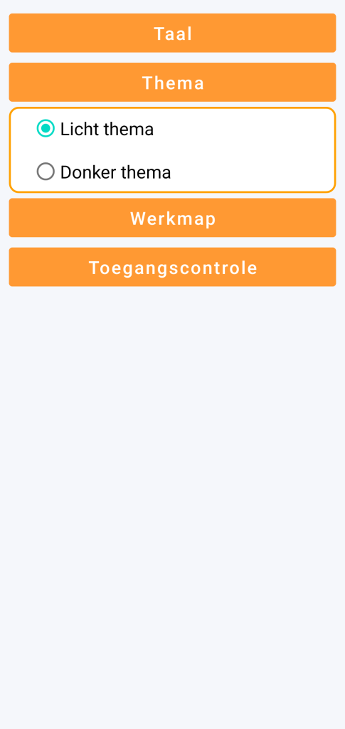 LocalSafeBox - Keuze van het thema