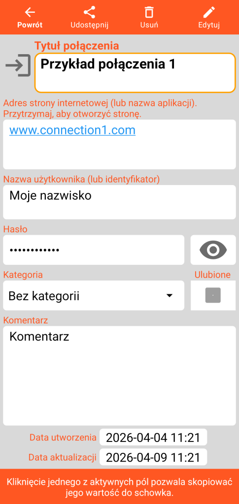 LocalSafeBox – Podgląd Połączenia