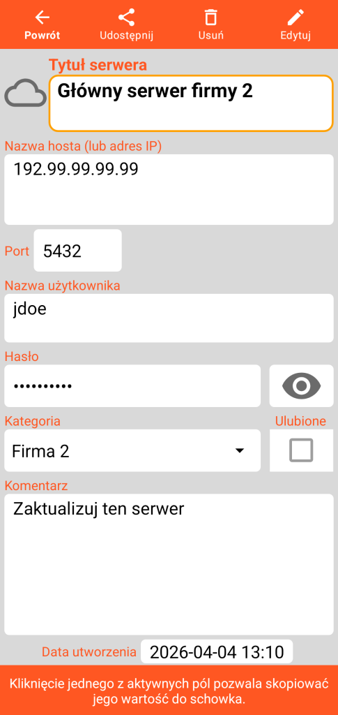 LocalSafeBox – Podgląd Serwera