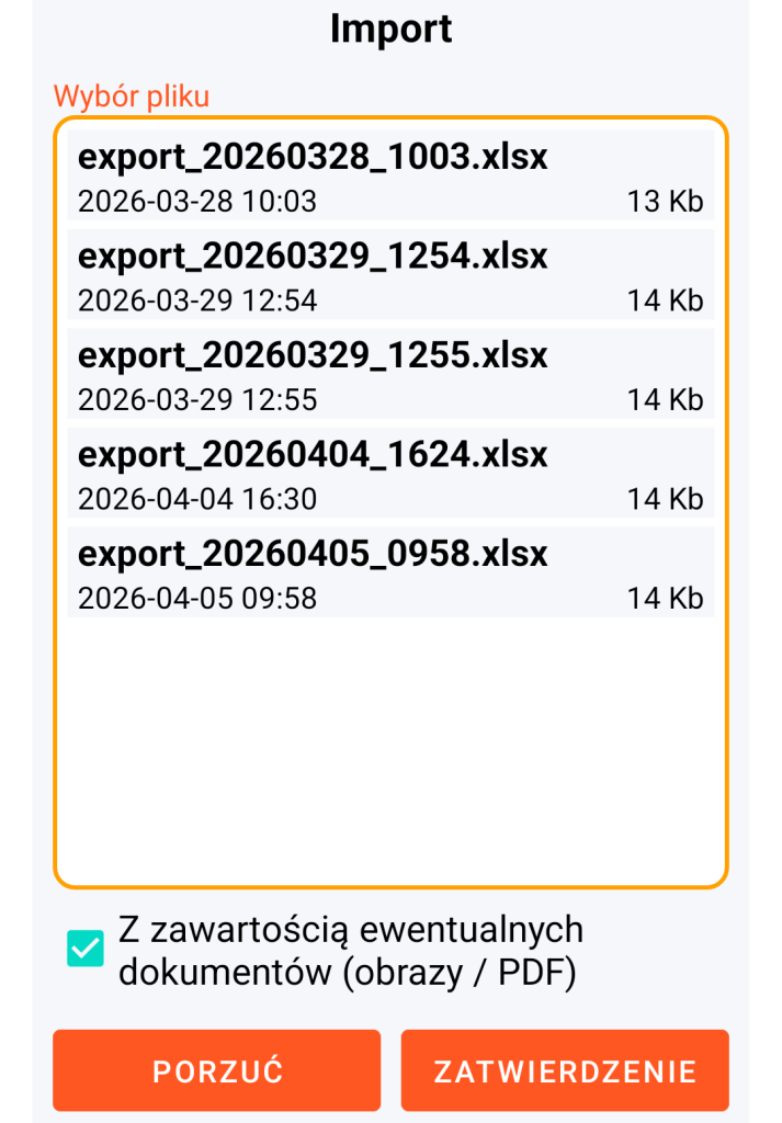 LocalSafeBox - Zarządzanie plikiem XLSX do zaimportowania