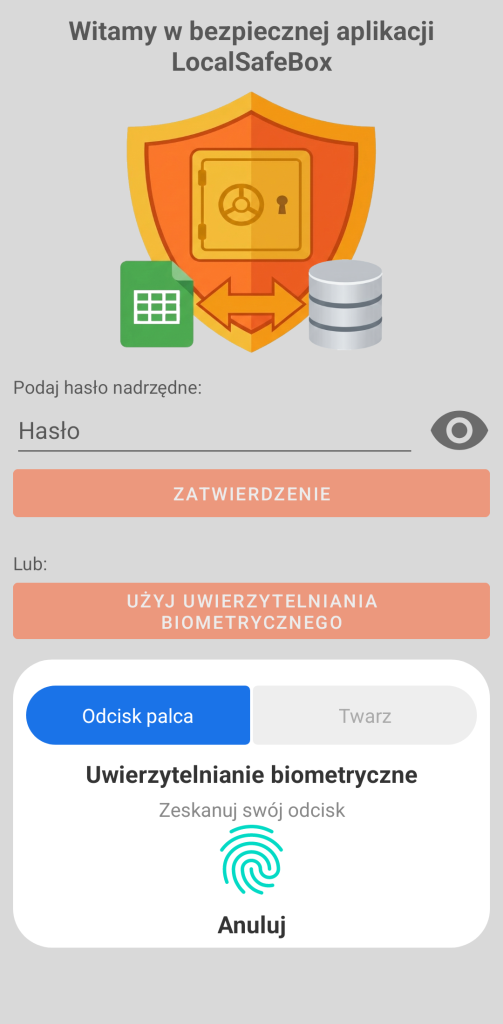 LocalSafeBox - Uwierzytelnianie zwykłe