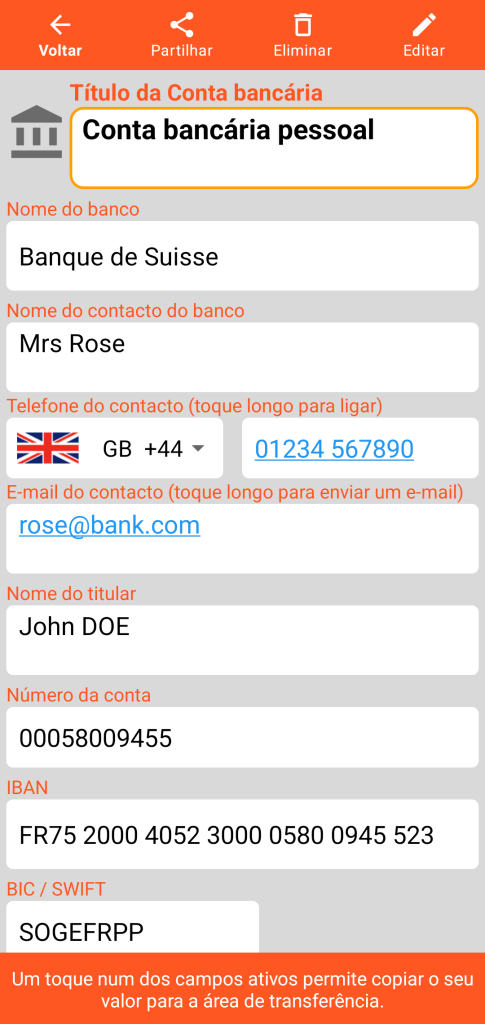 LocalSafeBox - Consulta de uma Conta bancaria