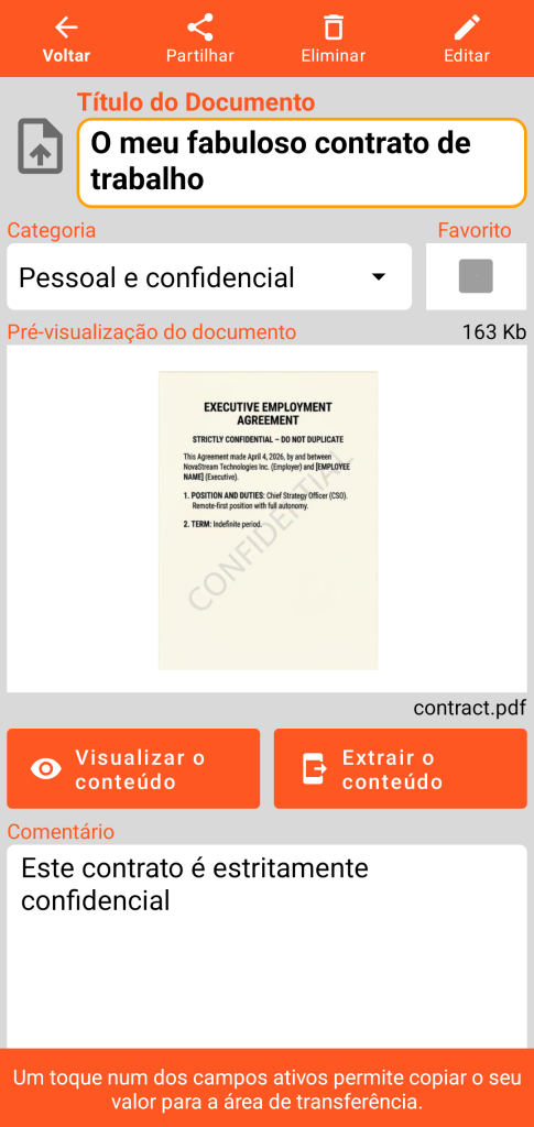 LocalSafeBox - Consulta de um Document contendo um ficheiro PDF