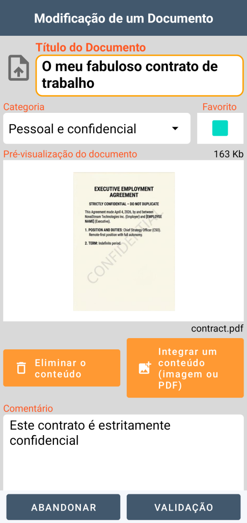 LocalSafeBox - Edição d'um Document contendo um ficheiro PDF