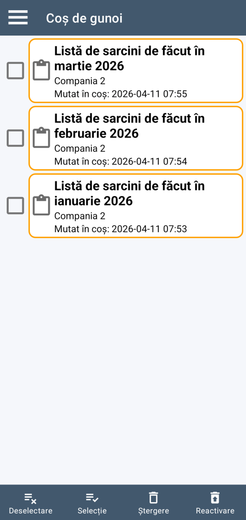 LocalSafeBox - Gestionarea coșului de gunoi