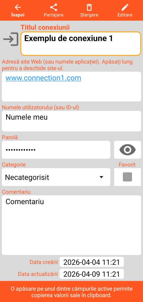 LocalSafeBox - Consultarea unei Conexiuni