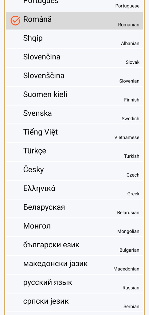 LocalSafeBox - Alegerea limbajului