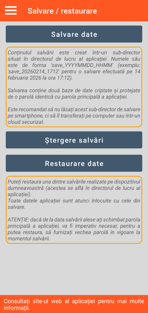 LocalSafeBox - Gestionarea salvărilor și a restaurărilor