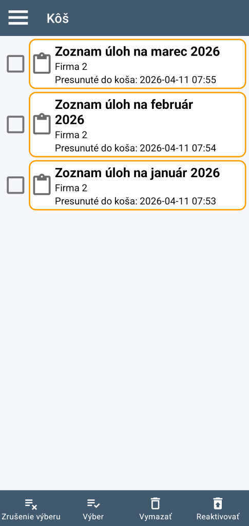 LocalSafeBox - Správa koša
