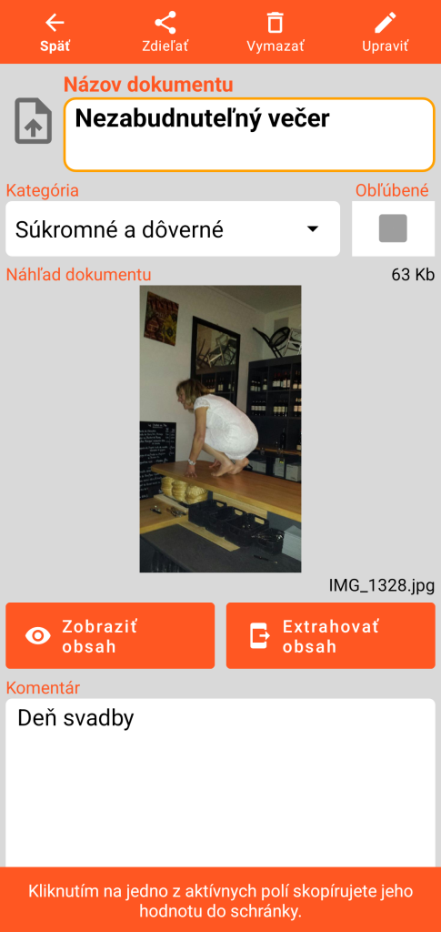 LocalSafeBox - Konzultácia dokumentu Document obsahujúceho fotografiu