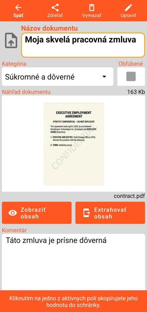 LocalSafeBox - Konzultácia dokumentu Document obsahujúceho súbor PDF