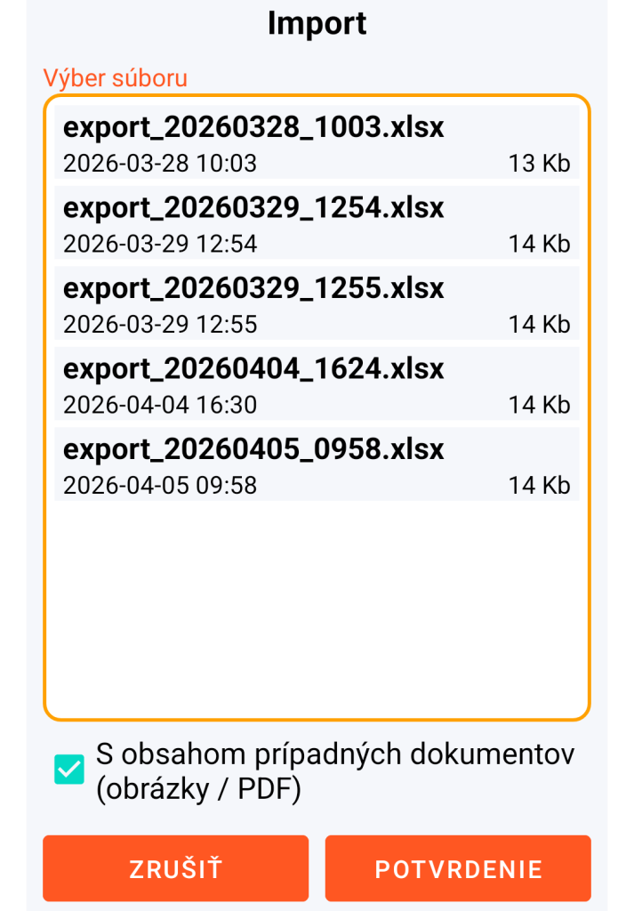 LocalSafeBox - Správa súboru XLSX na import